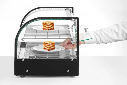 Vetrina calda a due ripiani, HENDI, Doppia, Nero, 220-240V/800W, 554x376x(H)376mm