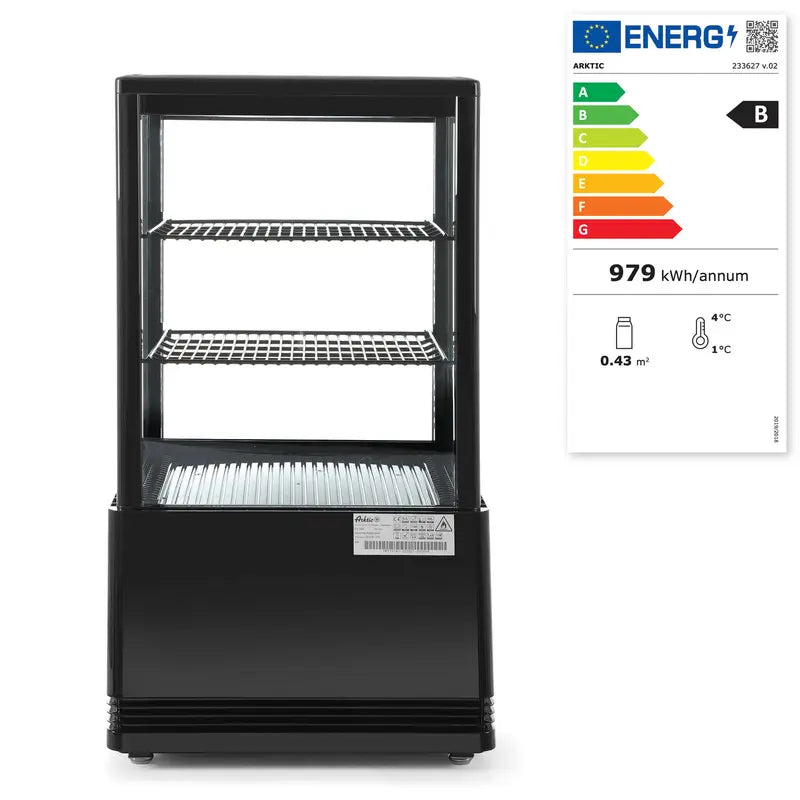 Vetrina da esposizione, 58 litri, Arktic, Nera, 230V/170W, 452x406x(H)830mm