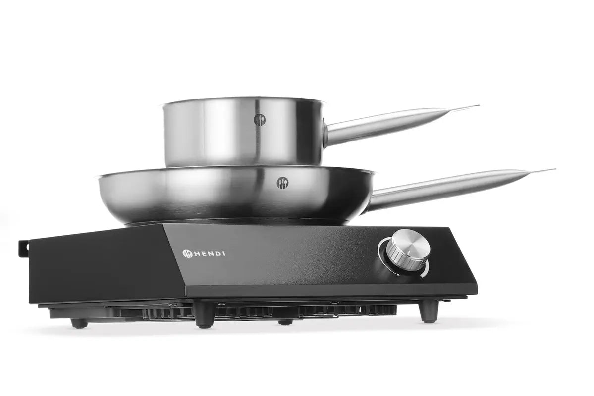 Set: induzione 3500W + pentola + padella, HENDI, Nero, 220-240V/3500W, 320x395x(H)95mm