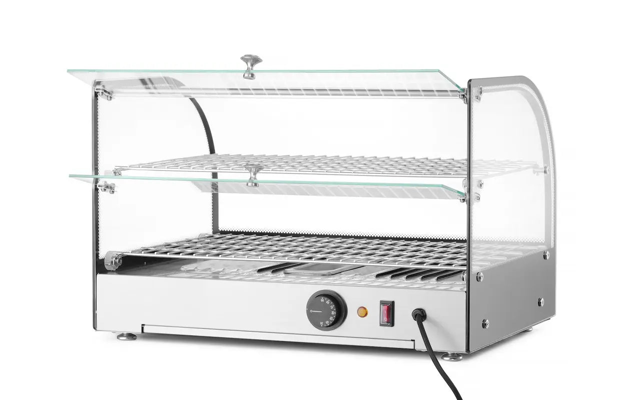 Vetrina calda a due ripiani, HENDI, Doppia, Nero, 220-240V/800W, 554x376x(H)376mm