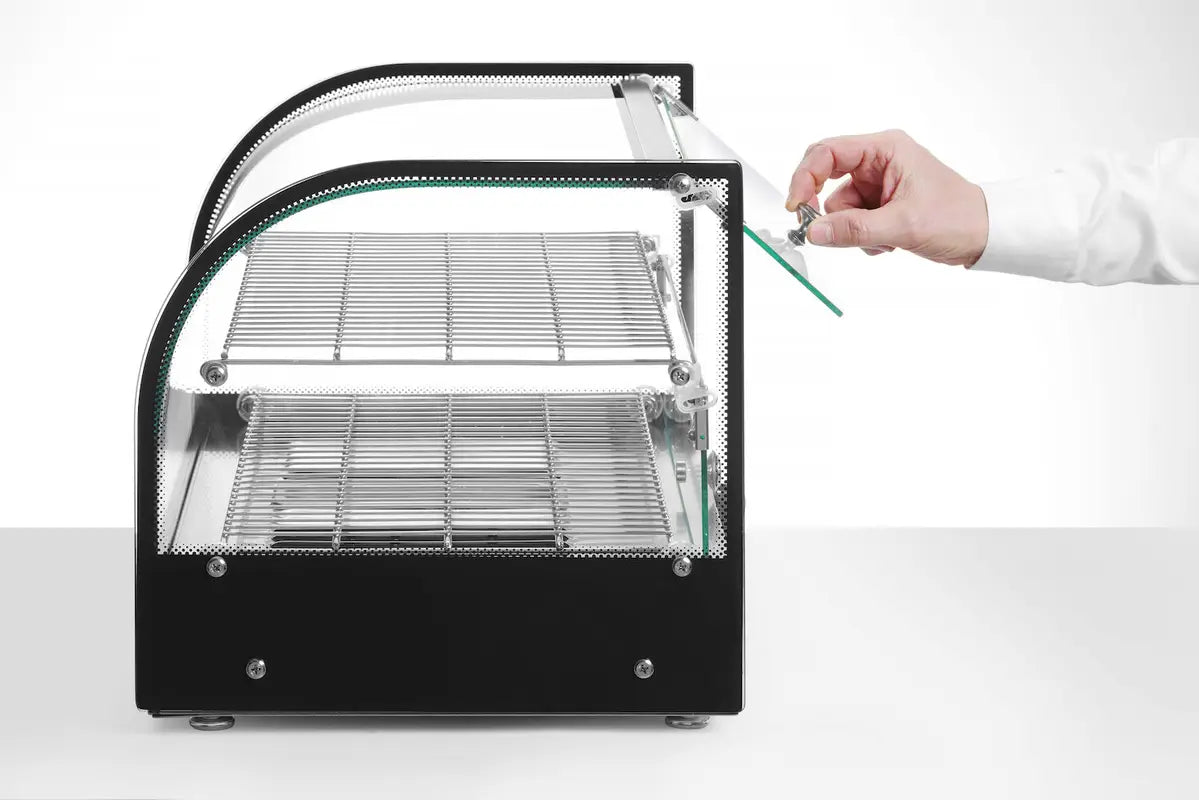 Vetrina calda a due ripiani, HENDI, Doppia, Nero, 220-240V/800W, 554x376x(H)376mm