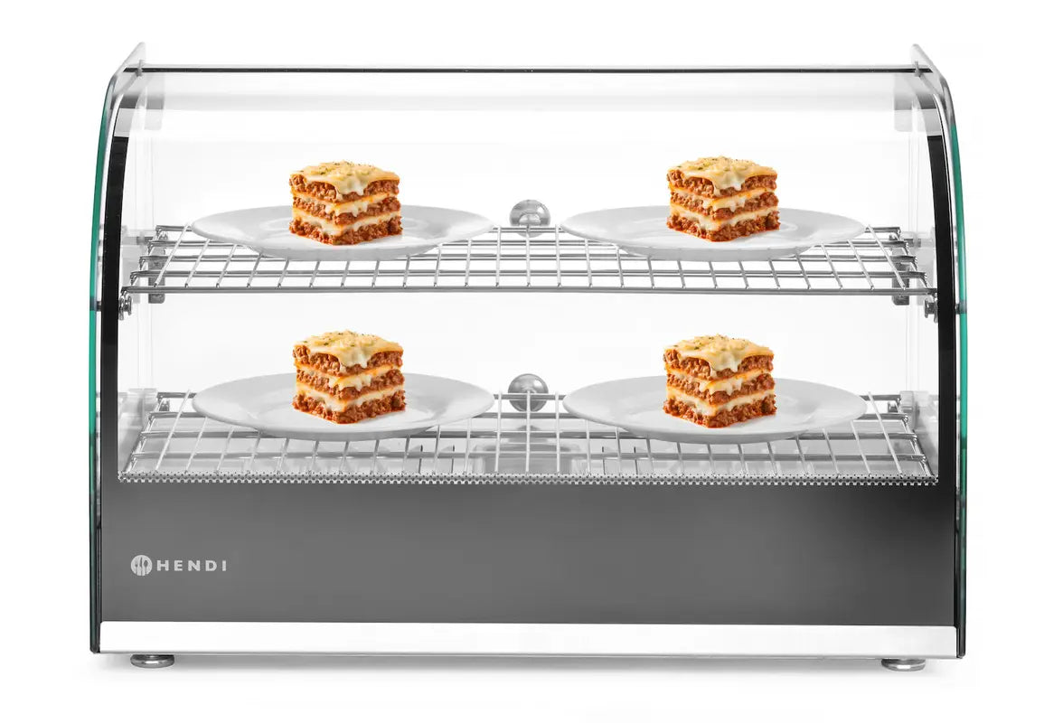 Vetrina calda a due ripiani, HENDI, Doppia, Nero, 220-240V/800W, 554x376x(H)376mm