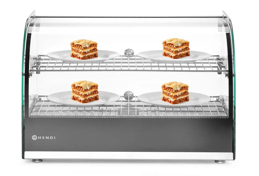 Vetrina calda a due ripiani, HENDI, Doppia, Nero, 220-240V/800W, 554x376x(H)376mm